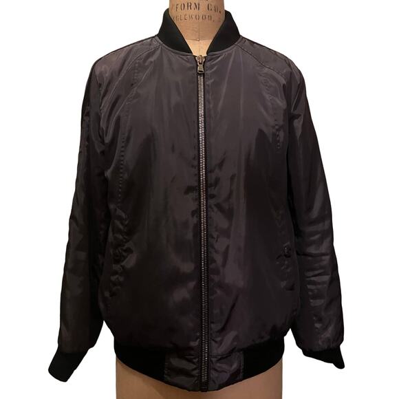 Women’s Michael Kors Gray Bomber Jacket Size L - Picture 1 of 12